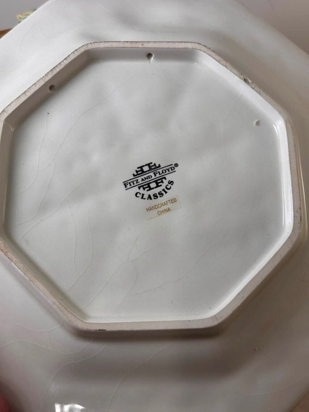 Fitz & Floyd Fine Ceramic Christmas Serving/Canape Plate Octagonal Snowy Woods - Picture 6 of 7